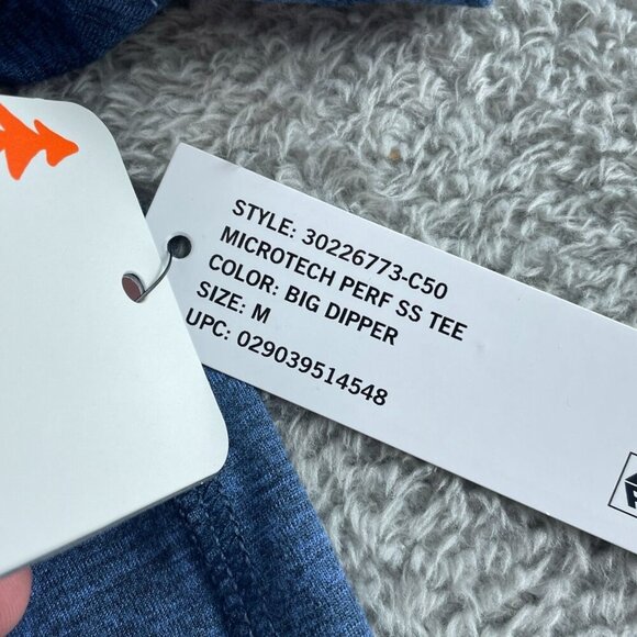 Bass Outdoor Microtech Performance Short Sleeve Tee Blue Mens M NWT 1362 - Picture 6 of 10